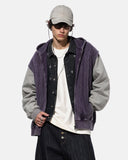 Washed Colorblock Boxy Zip Up Hoodie | Inflation Streetwear
