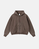 Vintage Washed Fleece Boxy Zip Hoodie | Inflation Streetwear INFLATION