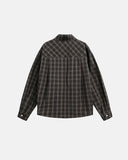 Script Graphic Plaid Long-Sleeve Shirt | Inflation Streetwear