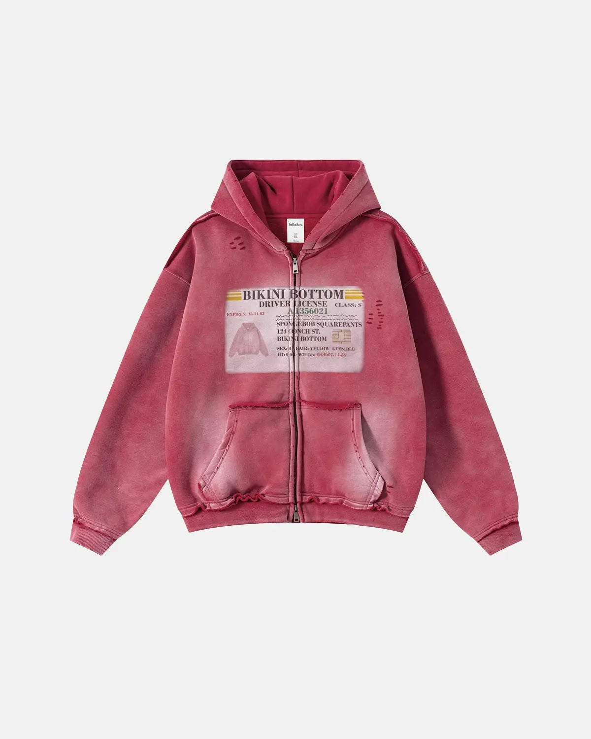 Graphic Ripped Washed Zip Up Hoodies | Inflation Streetwear – INFLATION