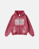 Graphic Ripped Washed Zip Up Hoodies | Inflation Streetwear INFLATION