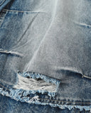 Cinch Back Deconstructed Distressed Barrel Jeans | Inflation Streetwear INFLATION