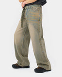 Beaded Studded Washed Baggy Jeans | INFLATION Streetwear INFLATION