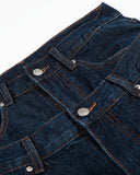 Double Waist Studded Denim Long Jorts | Inflation Streetwear INFLATION
