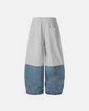 Denim Detachable Patchwork Barrel Joggers | Inflation Streetwear INFLATION