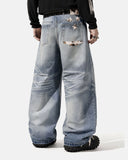 Cow Print Patch Baggy Jeans | Inflation Streetwear