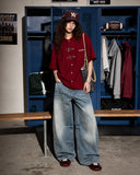 Asymmetric Buckle Denim Overalls Jeans | Inflation Streetwear