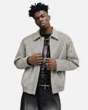 Minimalist PU Leather Zip Up Jacket | Inflation Streetwear