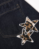 Leopard Star Patch Barrel Jeans | Inflation Streetwear INFLATION