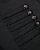 baggy black streetwear pants with metal button details