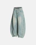 Lettering Embroidery Baggy Jeans | Inflation Streetwear INFLATION