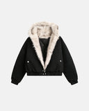 Faux Fur Lined Bomber Hooded Jacket | Inflation Streetwear INFLATION