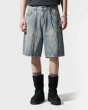 Heavy Distressed Wide-Leg Denim Jorts | Inflation Streetwear INFLATION
