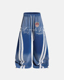 washed stripe barrel sweatpants