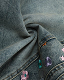 Floral Embroidered Long Baggy Jorts | Inflation Streetwear INFLATION