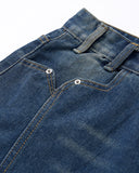 Deconstructed Washed Denim Jorts | Inflation Streetwear INFLATION