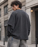 Graphic Distressed Acid Wash Layered Tshirts  | Inflation Streetwear INFLATION