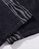 zebra pattern side panel detail on baggy jeans