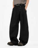 Asymmetric Pleated Barrel-Leg Suit Pants | Inflation Streetwear
