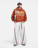 Distressed Star Boxy Zip Up Hoodie | Inflation Streetwear