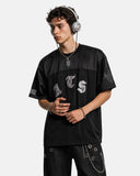 high street jersey with 3d cross embroidery detail