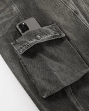 Distressed Washed Cargo Barrel Jeans | Streetwear INFLATION