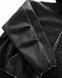 Faux Leather Hooded Bomber Jacket| Inflation Streetwear INFLATION