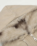 Faux Fur Lined Washed Hooded Jacket | Inflation Streetwear INFLATION