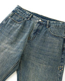 Acid Wash Beaded Studded Flared Baggy Jeans | Inflation Streetwear INFLATION