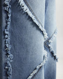Blue Frayed Acid Wash Pants | Inflation Streetwear INFLATION