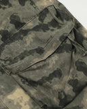 Baggy camo cargo pants with oversized side pocket details