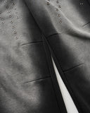 monkey wash fade detail on wide leg sweatpants