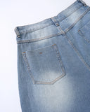 Star Rhinestone Longline Denim Shorts | Inflation Streetwear INFLATION