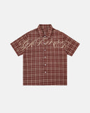 Lettering Embroidery Plaid Shirts | Inflation Streetwear INFLATION
