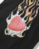 Flame Graphic Washed Barrel Jeans | Inflation Streetwear