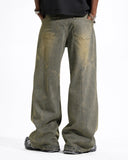 Yellow Mud Washed Wide Leg Jeans | Inflation Streetwear INFLATION