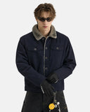 Washed Faux Fur Lined Worker Jacket | Inflation Streetwear