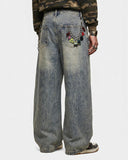 Distressed Eyelet Barrel Jeans | Inflation Streetwear INFLATION