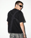 Deconstructed Cross Washed T-Shirt | Inflation Streetwear INFLATION