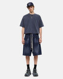 Double Waist Monkey Wash Sweat Shorts | Inflation Streetwear