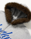 Faux Fur Collar Zip Up Hoodie Jacket  | Inflation Streetwear INFLATION