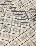 Script Graphic Plaid Long-Sleeve Shirt | Inflation Streetwear