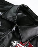 Embroidery Faux Leather Racing Jacket | Inflation Streetwear INFLATION