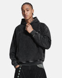 Washed Eyelet Boxy Hoodie | Inflation Streetwear