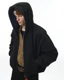 Plush Lining Cropped Hooded Jacket | Inflation Streetwear INFLATION