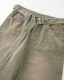 Beaded Studded Washed Baggy Jeans | INFLATION Streetwear INFLATION