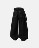 Asymmetric Buckle Denim Overalls Jeans | Inflation Streetwear INFLATION