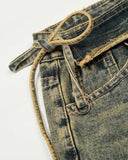 Distressed Washed Wide Leg Denim Jeans | Inflation Streetwear INFLATION