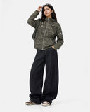 Camo Boxy Zip Up Hoodie | Inflation Streetwear