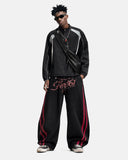 Printed Lace-Up Graphic Barrel Sweatpants | Inflation Streetwear